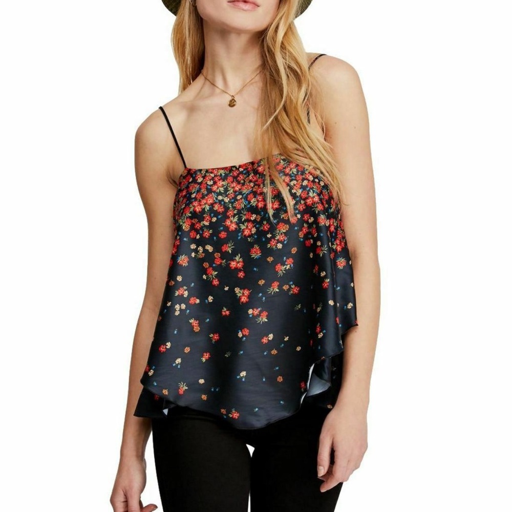 Free People Floral Satin Camisole